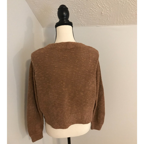Everlane The Cotton Linen Crew Brown Sweater - Size Medium - Picture 4 of 9
